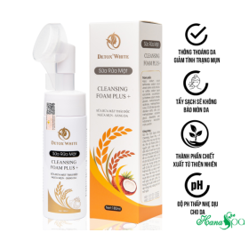 Sữa Rửa Mặt Có Đầu Cọ Massage Thải Độc Ngừa Mụn Sáng Da Detox White Hương Thảo Group 180ml